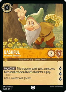 Bashful - Hopeless Romantic - Rise of the Floodborn (2) #1/204 - Uncommon Disney Lorcana Trading Card