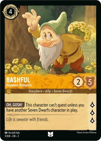 Bashful - Hopeless Romantic - Rise of the Floodborn (2) #1/204 - Uncommon Disney Lorcana Trading Card