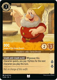 Doc - Leader of the Seven Dwarfs - Rise of the Floodborn (2) #5/204 - Uncommon Disney Lorcana Trading Card