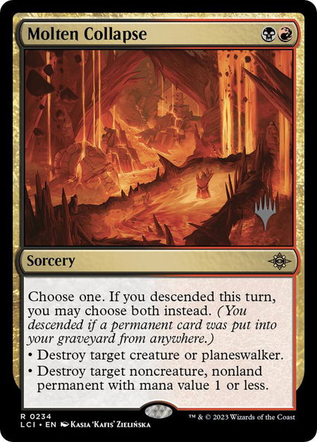 Molten Collapse trading card from Promo Pack: The Lost Caverns of Ixalan Molten Collapse - Promo Pack: The Lost Caverns of Ixalan Magic: The Gathering trading card