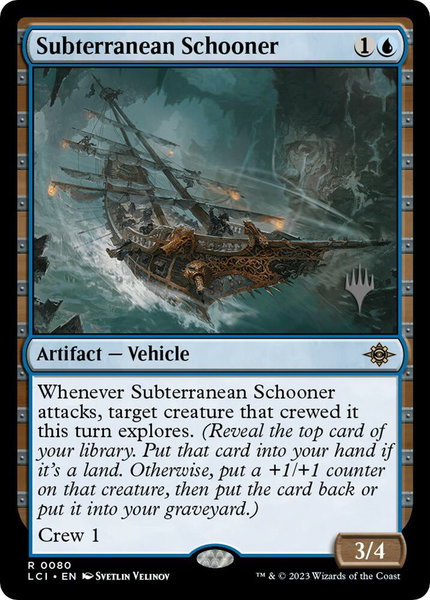 Subterranean Schooner trading card from Promo Pack: The Lost Caverns of Ixalan Subterranean Schooner - Promo Pack: The Lost Caverns of Ixalan Magic: The Gathering trading card