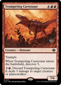 Trumpeting Carnosaur - Promo Pack: The Lost Caverns of Ixalan (PPLCI) #171p - Rare Magic: The Gathering Trading Card