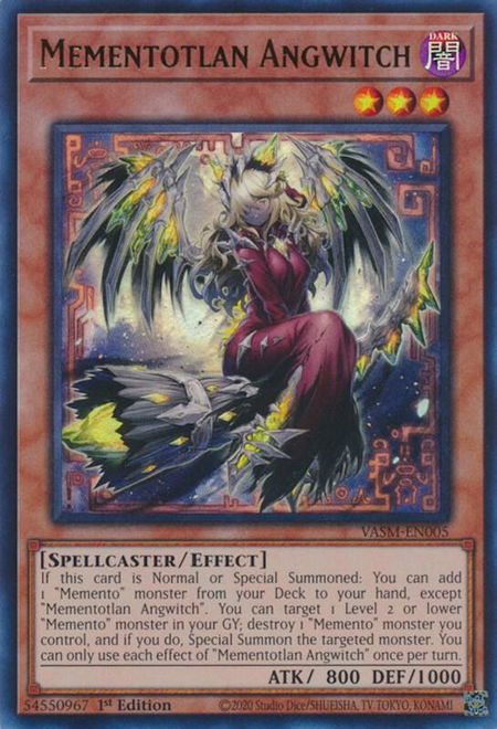 Mementotlan Angwitch trading card from Valiant Smashers Mementotlan Angwitch - Valiant Smashers YuGiOh trading card