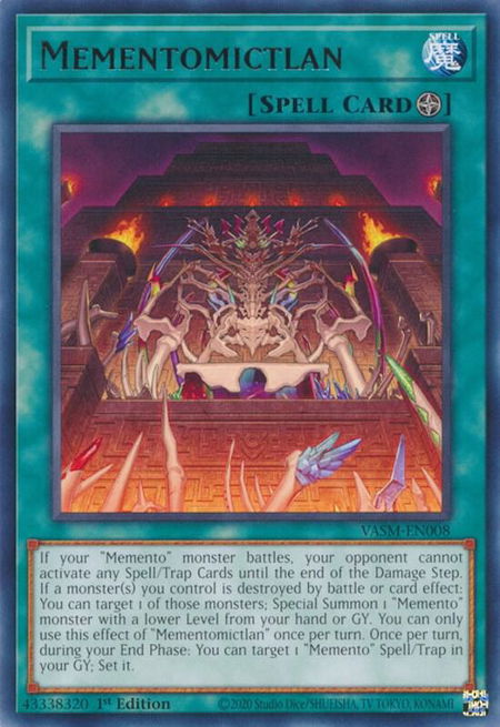 Mementomictlan trading card from Valiant Smashers Mementomictlan - Valiant Smashers YuGiOh trading card