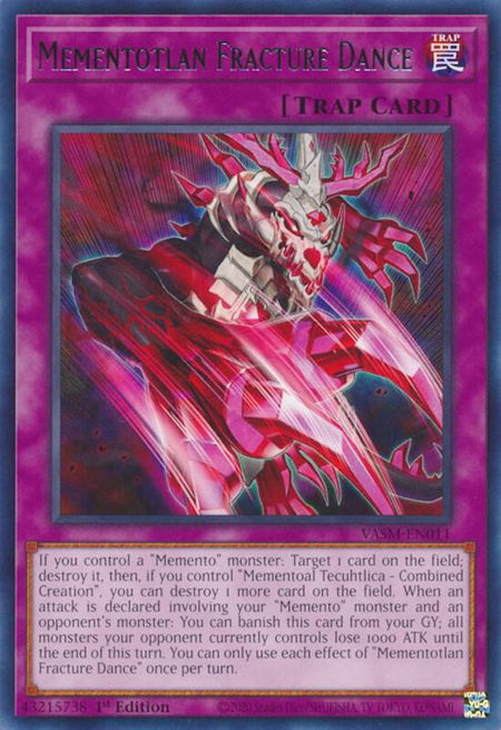 Mementotlan Fracture Dance - Valiant Smashers YuGiOh trading card