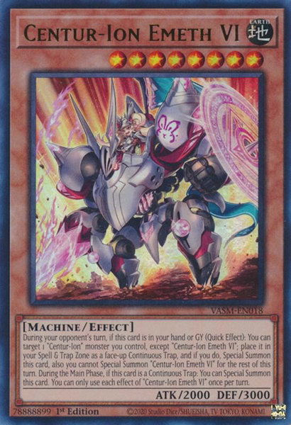 Centur-Ion Emeth VI trading card from Valiant Smashers Centur-Ion Emeth VI - Valiant Smashers YuGiOh trading card