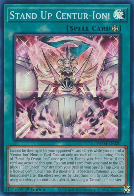 Stand Up Centur-Ion! trading card from Valiant Smashers Stand Up Centur-Ion! - Valiant Smashers YuGiOh trading card