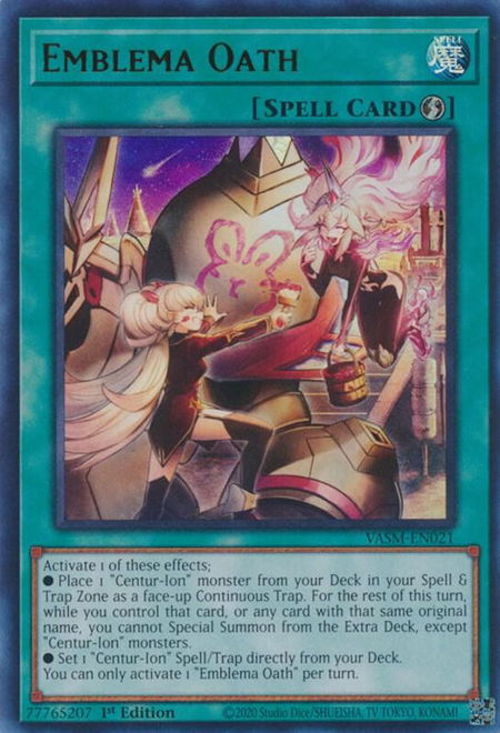 Emblema Oath - Valiant Smashers YuGiOh trading card