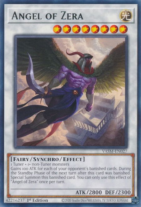 Angel of Zera - Valiant Smashers YuGiOh trading card