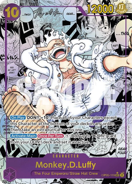 Monkey.D.Luffy (119) (Alternate Art) (Manga) trading card from Awakening of the New Era Monkey.D.Luffy (119) (Alternate Art) (Manga) - Awakening of the New Era One Piece trading card