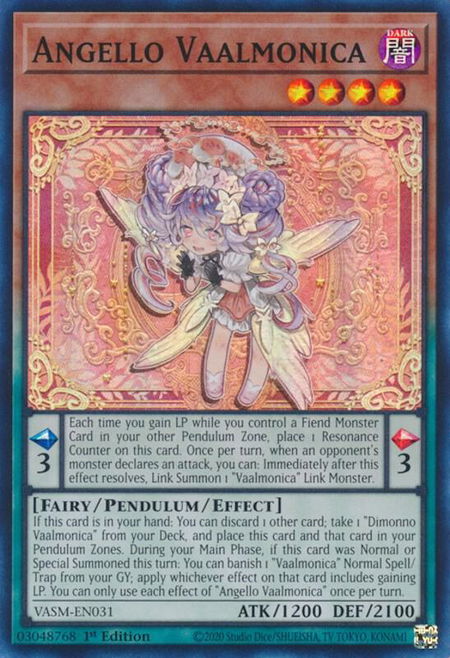 Angello Vaalmonica trading card from Valiant Smashers Angello Vaalmonica - Valiant Smashers YuGiOh trading card