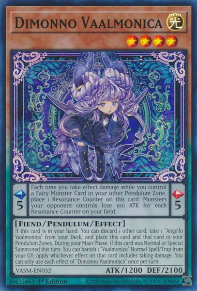Dimonno Vaalmonica trading card from Valiant Smashers Dimonno Vaalmonica - Valiant Smashers YuGiOh trading card
