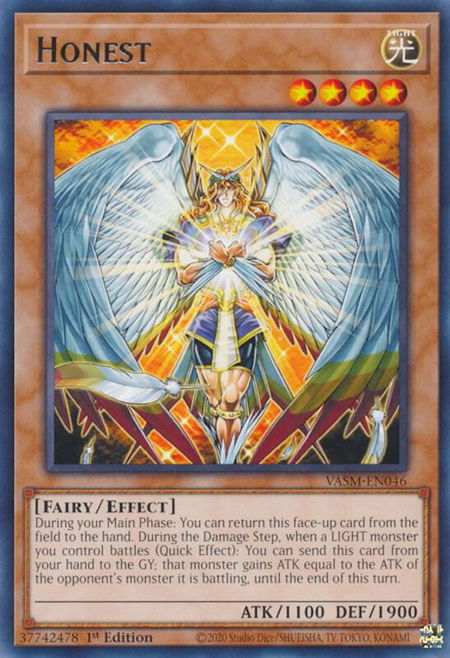 Honest trading card from Valiant Smashers Honest - Valiant Smashers YuGiOh trading card