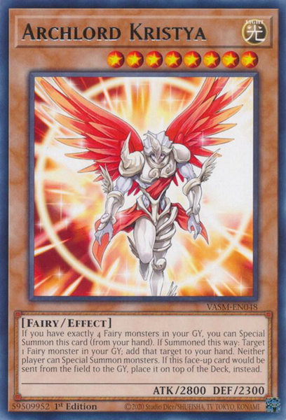 Archlord Kristya trading card from Valiant Smashers Archlord Kristya - Valiant Smashers YuGiOh trading card
