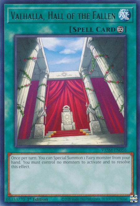 Valhalla, Hall of the Fallen - Valiant Smashers YuGiOh trading card