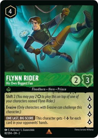 Flynn Rider - His Own Biggest Fan - Rise of the Floodborn (2) #82/204 - Rare Disney Lorcana Trading Card