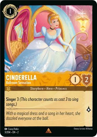 Cinderella - Ballroom Sensation - Rise of the Floodborn (2) #3/204 - Rare Disney Lorcana Trading Card