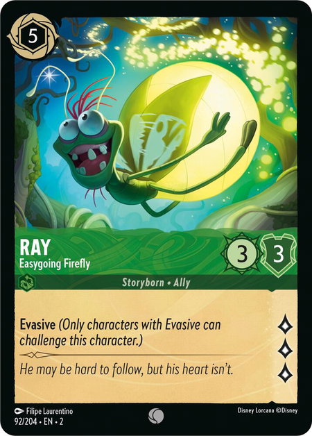 Ray - Easygoing Firefly - Rise of the Floodborn Disney Lorcana trading card