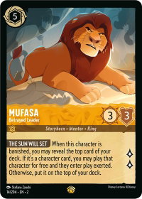 Mufasa - Betrayed Leader - Rise of the Floodborn (2) #14/204 - Legendary Disney Lorcana Trading Card