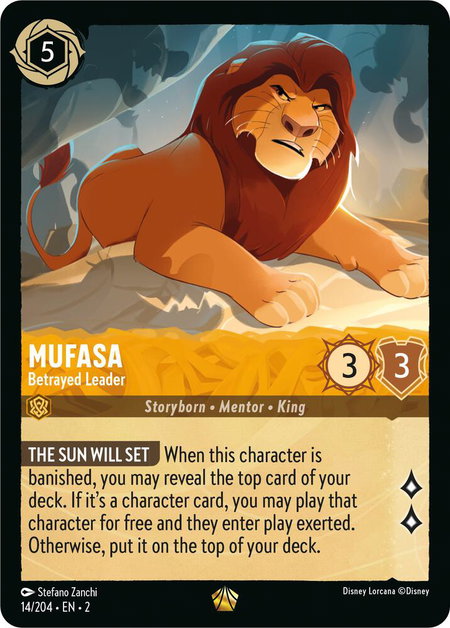 Mufasa - Betrayed Leader - Rise of the Floodborn Disney Lorcana trading card