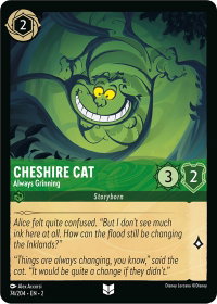 Cheshire Cat - Always Grinning - Rise of the Floodborn (2) #74/204 - Uncommon Disney Lorcana Trading Card