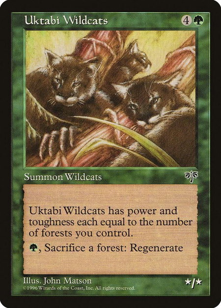 Uktabi Wildcats - Mirage Magic: The Gathering trading card