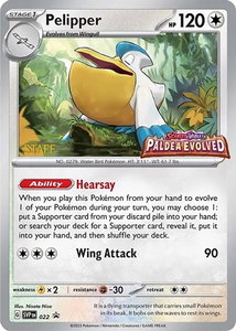 Pelipper - 022 (Prerelease) [Staff] - SV: Scarlet & Violet Promo Cards (SVP) #022 - Promo Pokémon Trading Card