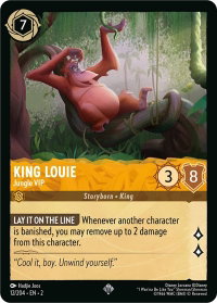 King Louie - Jungle VIP - Rise of the Floodborn (2) #12/204 - Super Rare Disney Lorcana Trading Card