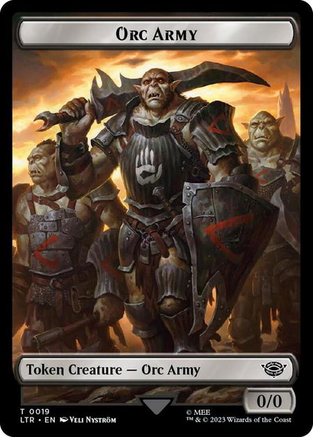 Orc Army (0019) // Food (0022) Double-Sided Token (Surge Foil) - Universes Beyond: The Lord of the Rings: Tales of Middle-earth Magic: The Gathering trading card