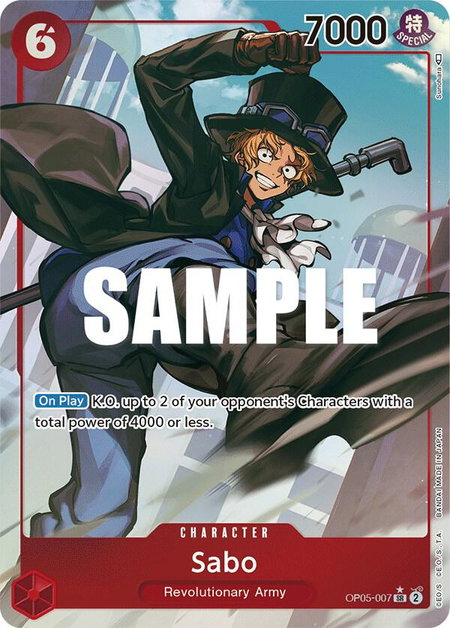 Sabo (007) (Alternate Art) - Awakening of the New Era One Piece trading card