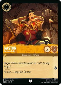 Gaston - Baritone Bully - Rise of the Floodborn (2) #8/204 - Uncommon Disney Lorcana Trading Card