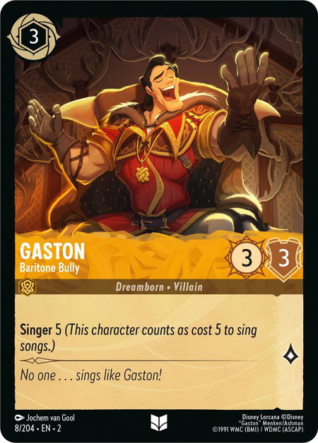 Gaston - Baritone Bully - Rise of the Floodborn Disney Lorcana trading card