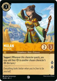 Mulan - Free Spirit - Rise of the Floodborn (2) #15/204 - Common Disney Lorcana Trading Card