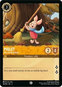 Piglet - Very Small Animal - Rise of the Floodborn (2) #18/204 - Common Disney Lorcana Trading Card