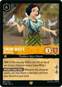 Snow White - Well Wisher - Rise of the Floodborn (2) #25/204 - Legendary Disney Lorcana Trading Card