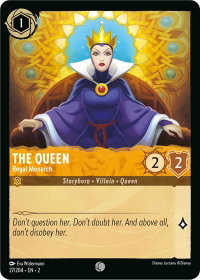 The Queen - Regal Monarch - Rise of the Floodborn (2) #27/204 - Common Disney Lorcana Trading Card