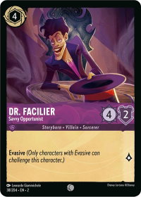 Dr. Facilier - Savvy Opportunist - Rise of the Floodborn (2) #38/204 - Common Disney Lorcana Trading Card