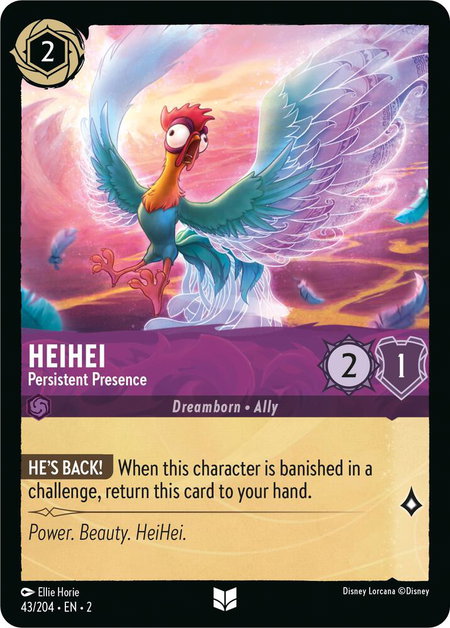HeiHei - Persistent Presence - Rise of the Floodborn Disney Lorcana trading card