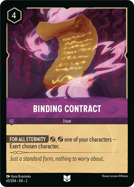 Binding Contract - Rise of the Floodborn Disney Lorcana trading card
