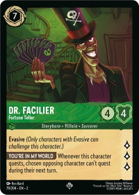 Dr. Facilier - Fortune Teller - Rise of the Floodborn (2) #79/204 - Super Rare Disney Lorcana Trading Card
