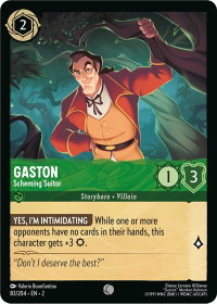 Gaston - Scheming Suitor - Rise of the Floodborn (2) #83/204 - Common Disney Lorcana Trading Card
