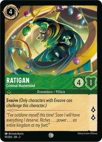 Ratigan - Criminal Mastermind - Rise of the Floodborn (2) #91/204 - Common Disney Lorcana Trading Card