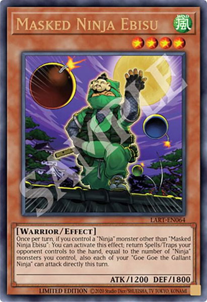 Masked Ninja Ebisu trading card from The Lost Art Promotion Masked Ninja Ebisu - The Lost Art Promotion YuGiOh trading card