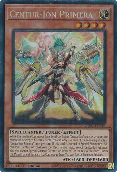 Centur-Ion Primera (CR) trading card from Valiant Smashers Centur-Ion Primera (CR) - Valiant Smashers YuGiOh trading card