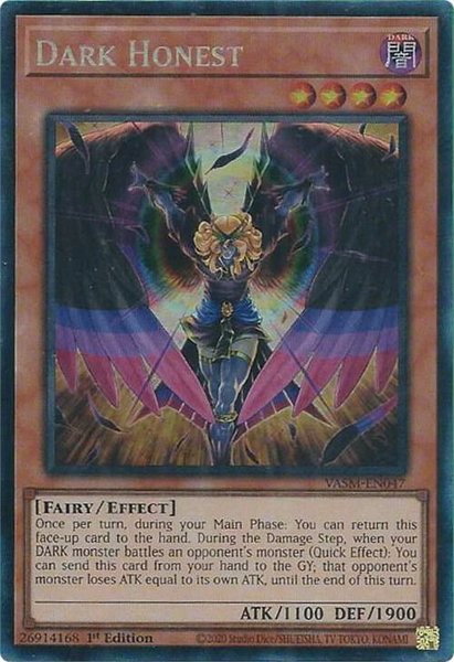 Dark Honest (CR) trading card from Valiant Smashers Dark Honest (CR) - Valiant Smashers YuGiOh trading card