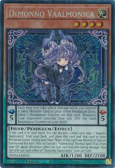 Dimonno Vaalmonica (CR) trading card from Valiant Smashers Dimonno Vaalmonica (CR) - Valiant Smashers YuGiOh trading card