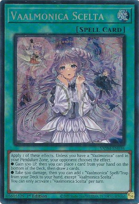Vaalmonica Scelta (CR) trading card from Valiant Smashers Vaalmonica Scelta (CR) - Valiant Smashers YuGiOh trading card