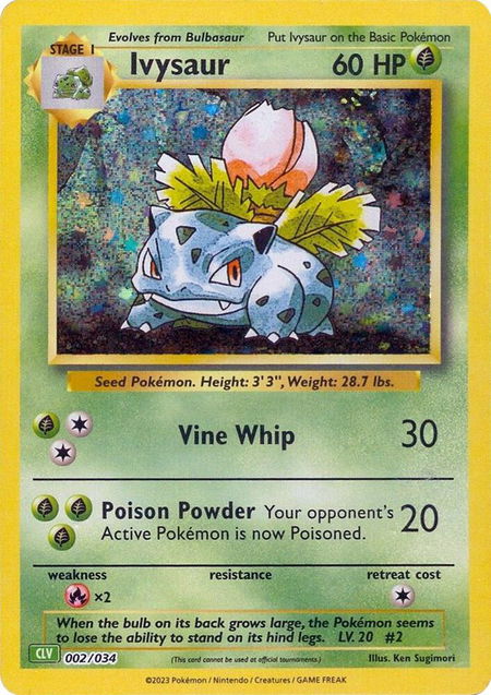 Ivysaur trading card from Trading Card Game Classic Ivysaur - Trading Card Game Classic Pokémon trading card