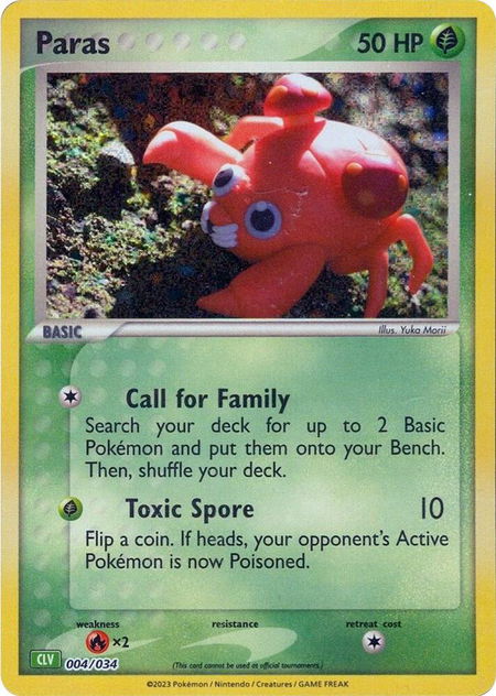Paras - Trading Card Game Classic Pokémon trading card