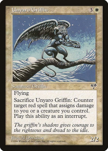 Unyaro Griffin - Mirage Magic: The Gathering trading card
